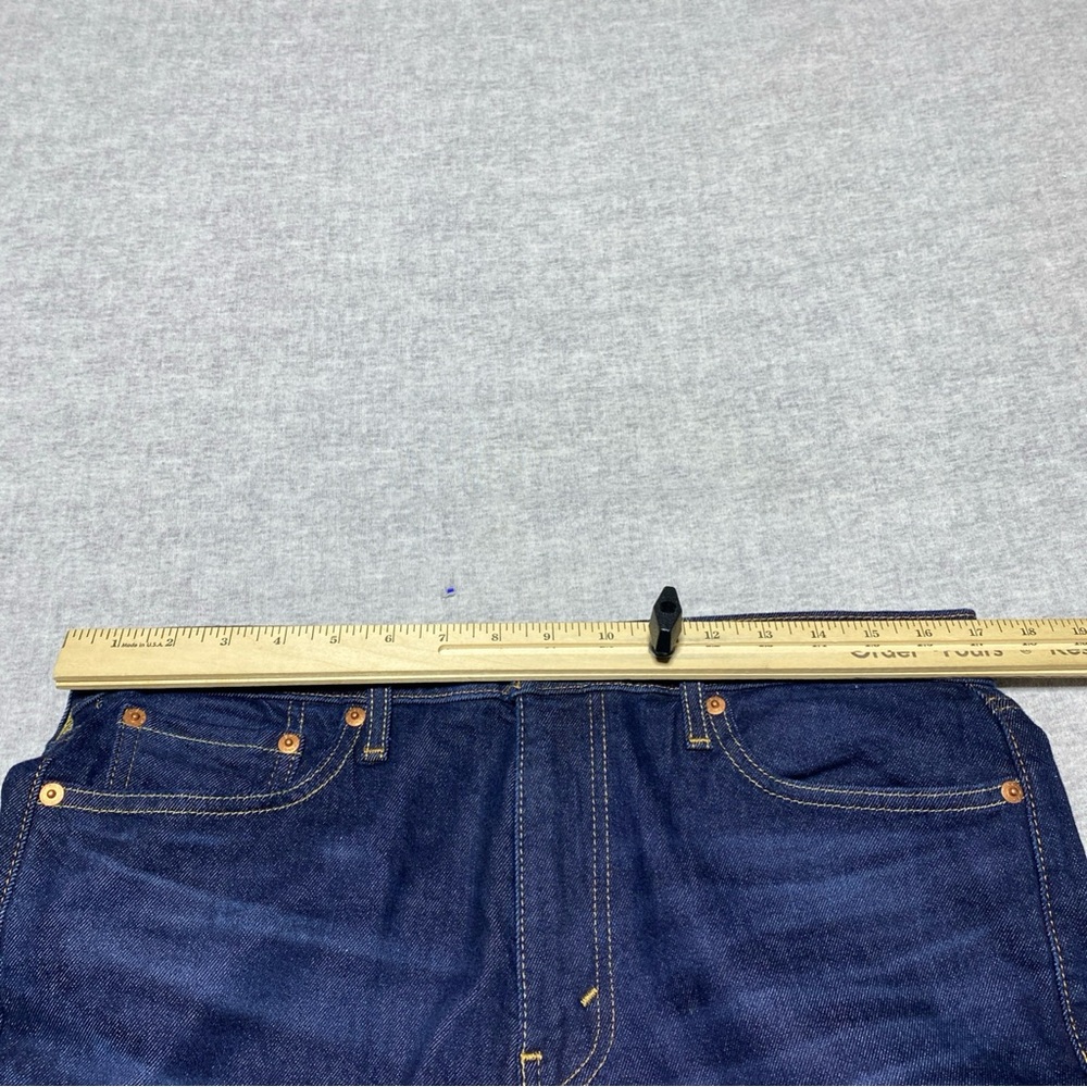 Levis 513 Jeans Mens Tag 32x32 Actual 34x31 Blue Dark Slim Straight Smart Casual - Picture 10 of 13